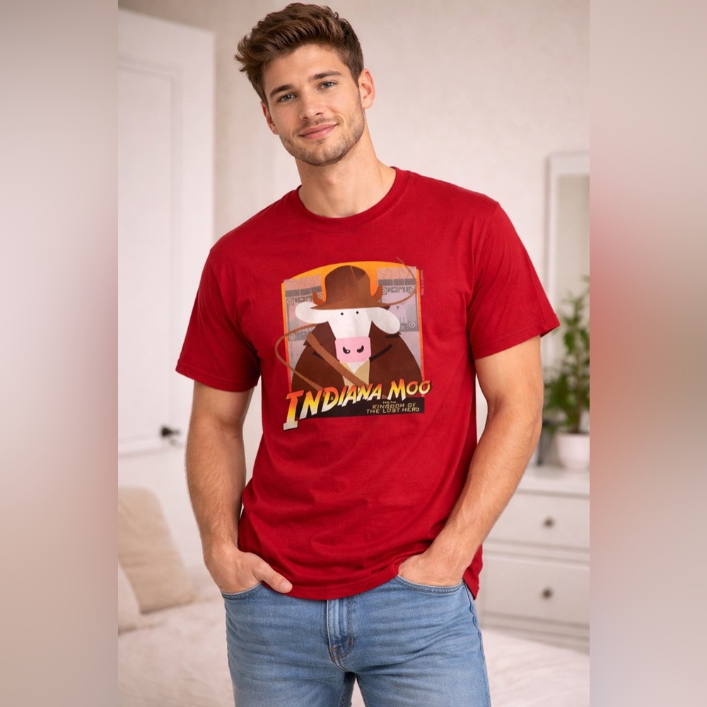 Cows Men's Red Cotton T-Shirt Size M - New With Tags, Casual Shirt